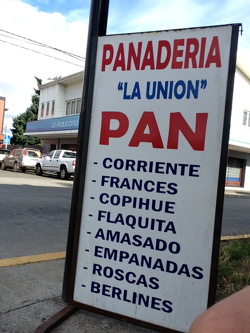 Letrero pan en La Unión